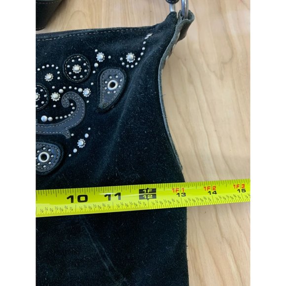 Fossil Suede Bohemian Large Studded Crossbody Bag - Picture 9 of 11